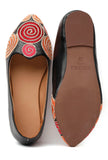 Onyx Black Multicolor Spiral Cruelty Free Leather Juttis