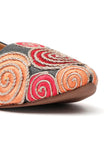 Onyx Black Multicolor Spiral Cruelty Free Leather Juttis