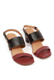 Cherry Red and Black Strap Cushion Padded Heels