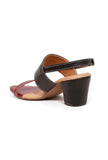 Cherry Red and Black Strap Cushion Padded Heels