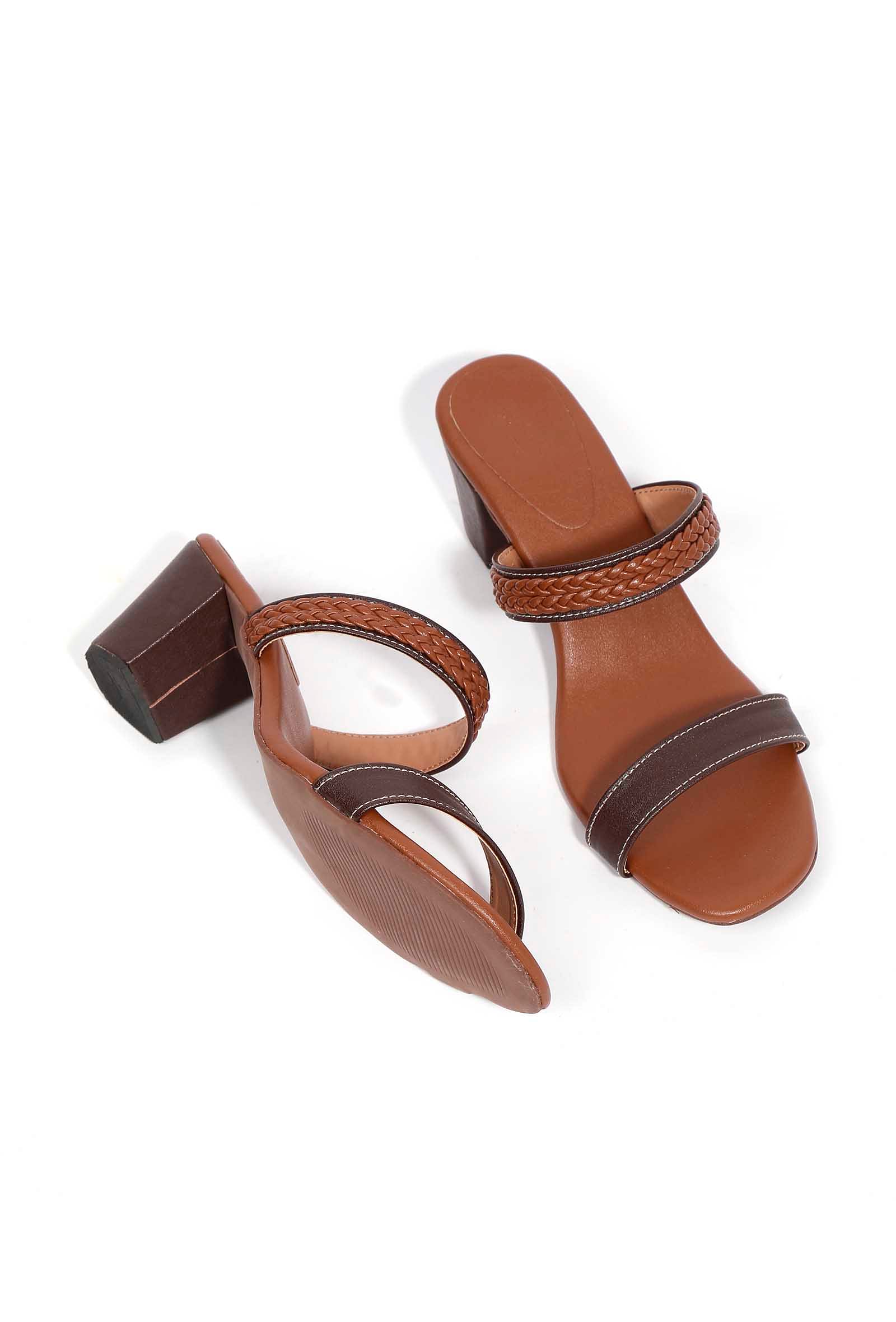 Karrie Brown and Black Strap Cushion Padded Heels – TJORI
