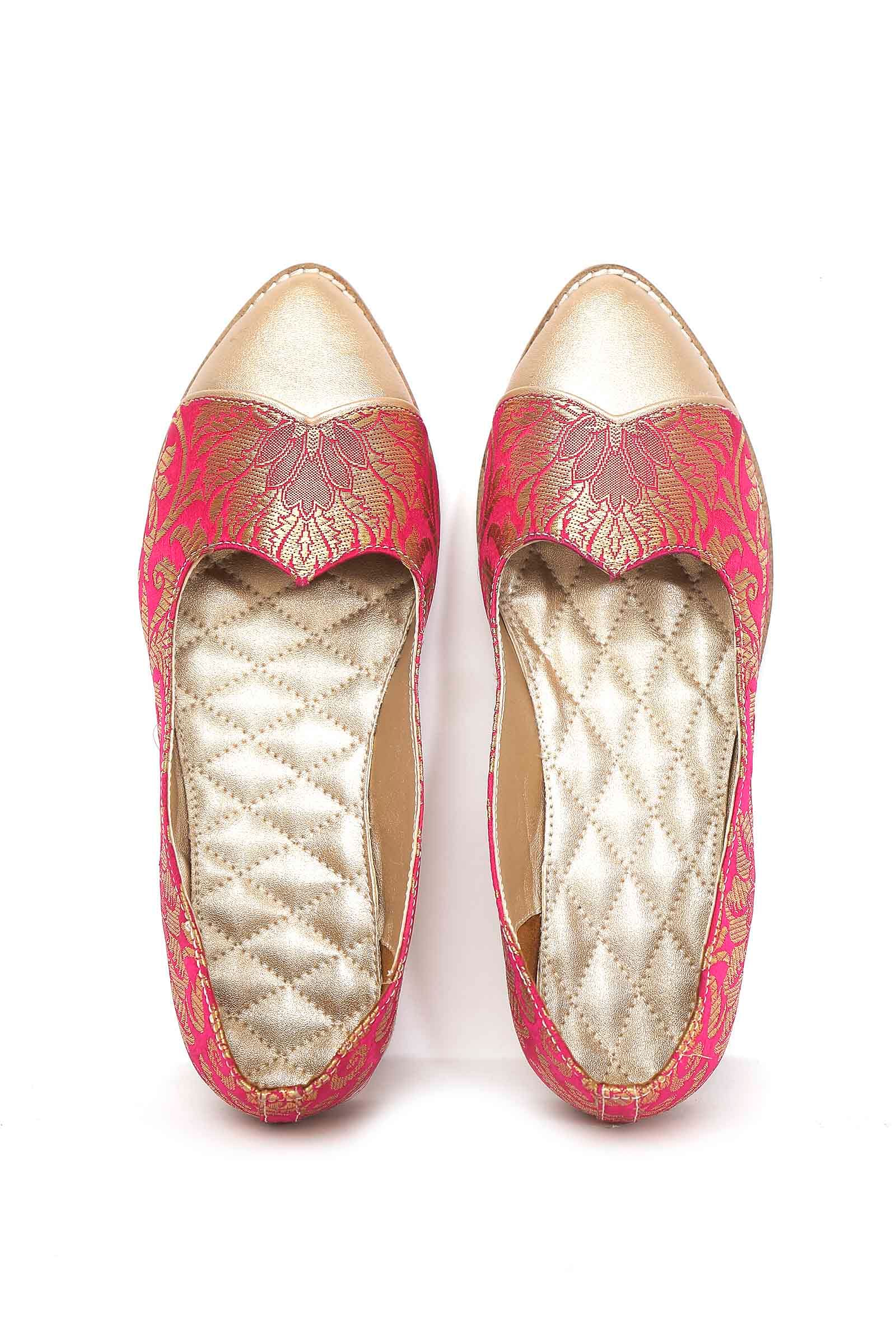 Pink Brocade Loafers