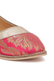 Pink Brocade with Gold Loafers