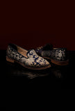 Royal Blue Brocade Loafers