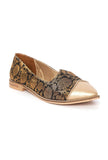 Charcol Black Brocade with Gold Loafers