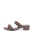 Trilochana Grey Ghungroo Strap Sandals