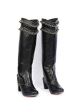 Black Ghungroo Cruelty Free Leather Long Boots