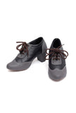 Flint Grey Cruelty Free Leather Oxford Heel Boots