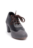 Flint Grey Cruelty Free Leather Oxford Heel Boots