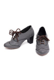 Dove Grey Cruelty Free Leather Oxford Heel Boots