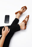 Vegan leather Kolhapuri chappals in rich brown shade