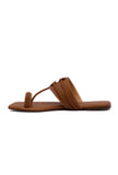 Traditional brown Kolhapuri chappals with cruelty-free leather