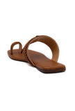 Close-up of handcrafted cruelty-free leather Kolhapuri sandals