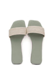 Sage Green Braided Cruelty Free Leather Flats