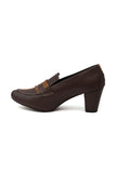 Umber Brown Cruelty-Free Leather Loafer Heels