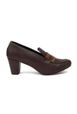 Umber Brown Cruelty-Free Leather Loafer Heels