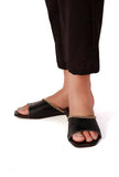 Charcoal Black Cruelty-Free Leather Flats