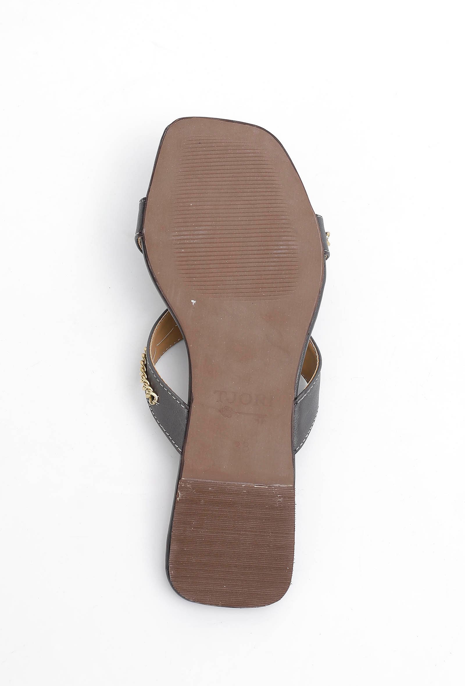 Sepia Grey Criss Cross Cruelty-Free leather Flats