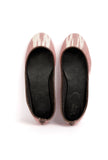 Pink and White Ikat Cruelty Free Leather Flat Ballerinas