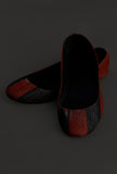Red and Black Ikat Cruelty Free Leather Flat Ballerinas