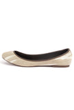 White and Beige Ikat Cruelty Free Leather Flat Ballerinas