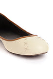 Cream White Cruelty Free Leather Flat Ballerinas