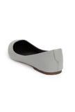 Steel Grey Cruelty Free Leather Flat Ballerinas