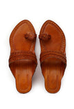 Kanak Brown Handcrafted Pure Leather Kolhapuri Flats