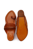 Kanak Brown Handcrafted Pure Leather Kolhapuri Flats
