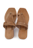 Brown Handcrafted Pure Leather Kolhapuri Flats