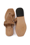 Brown Handcrafted Pure Leather Kolhapuri Flats