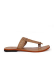 Brown Handcrafted Pure Leather Kolhapuri Flats