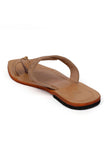 Light Brown Handcrafted Pure Leather Kolhapuri Flats