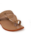 Brown Handcrafted Pure Leather Kolhapuri Flats