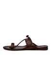 Umber Brown Pure Leather Kolhapuri Flats