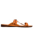 Light Brown Handcrafted Pure Leather Kolhapuri Flats