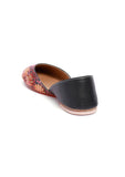 Black Peach Floral Tili Aari Embroidery Jutti