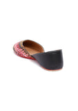 Black Rose Pink Tili Aari Embroidery Jutti