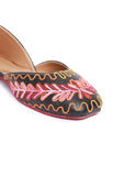 Black Rose Pink Tili Aari Embroidery Jutti
