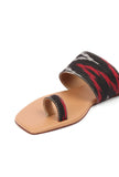 Multi Colored Ikat One Toe Cruelty Free Leather Flats