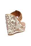 Varnika Golden Hand Embroidered Braided One Toe Wedges