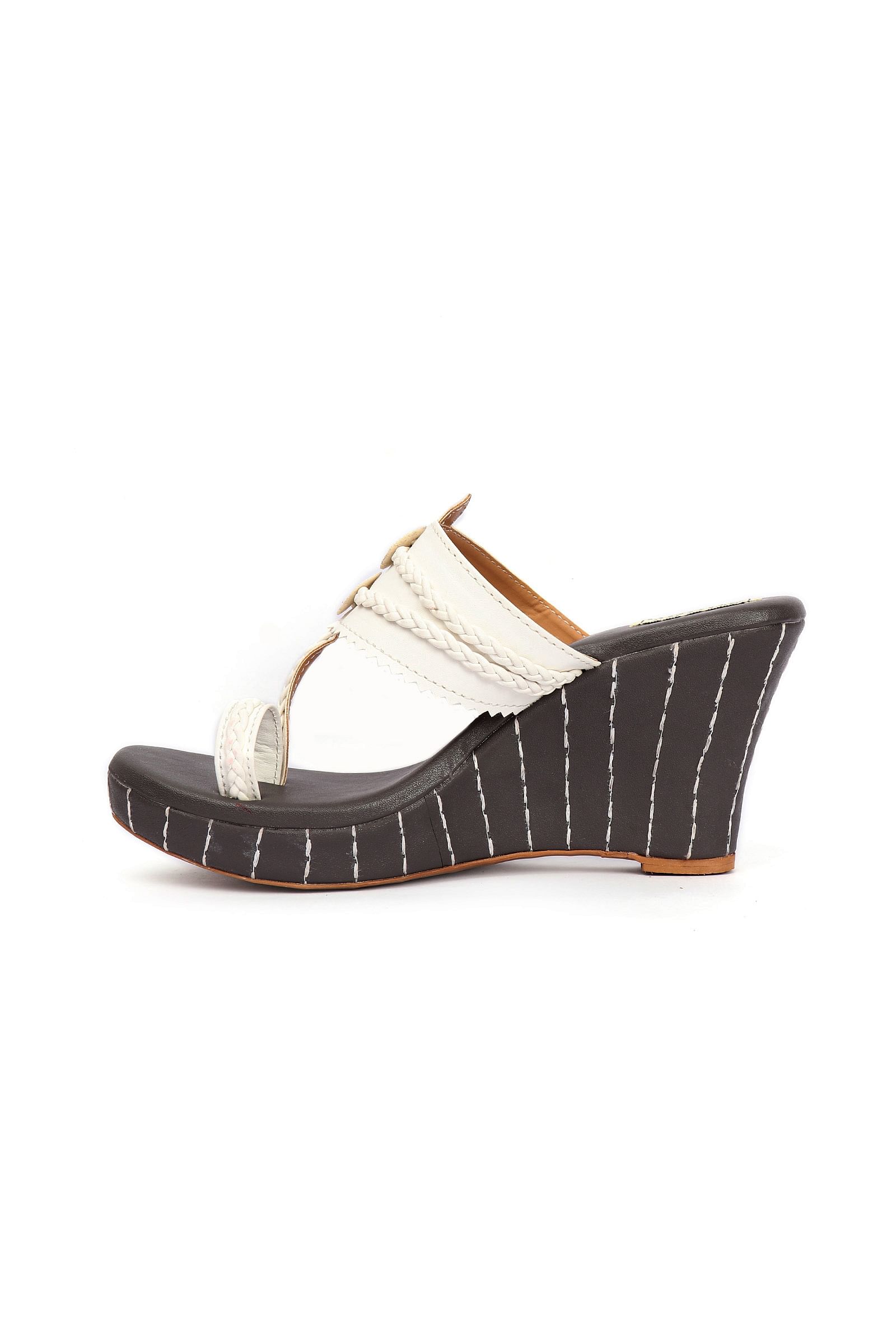 Black and top white wedges