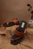 Jet Black Slip-On Flats With Braided Straps & Insole Cushion Padding