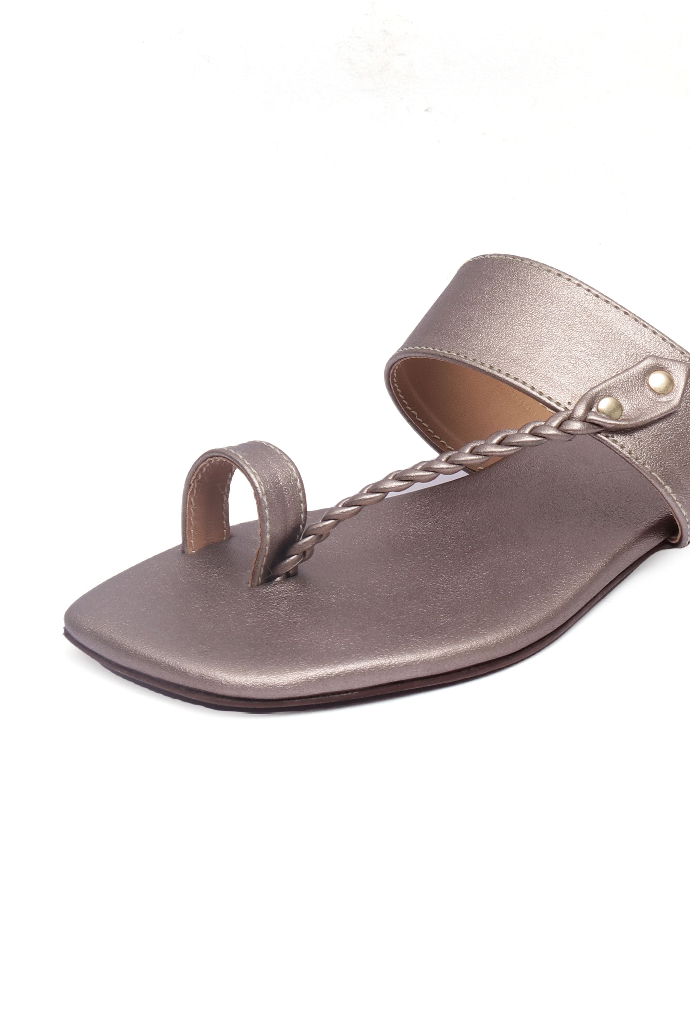 Lilac Slip-On Flats With Braided Straps & Insole Cushion Padding