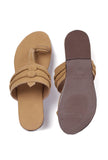 Camel Brown Cruelty free Leather inspired Kolhapuri