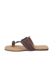 Brown Cruelty free Leather inspired Kolhapuri