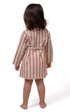Rustic Stripe Tunic Dress with Waist Belt