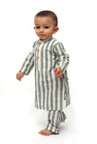 Set of 2 - Isla Green Stripe Tunic Kurta Pajama