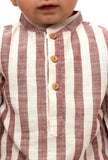 Set of 2 - Noddy Dusky Red Stripes Kurta Pajama