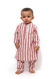 Set of 2 - Goofy Cherry Red Stripe Tunic Kurta Pajama